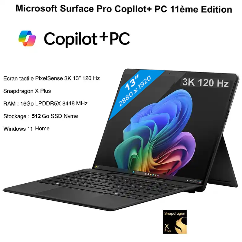 Microsoft Surface Pro 11e Gen Snapdragon X Plus 16GB RAM 512GB a Abidjan
