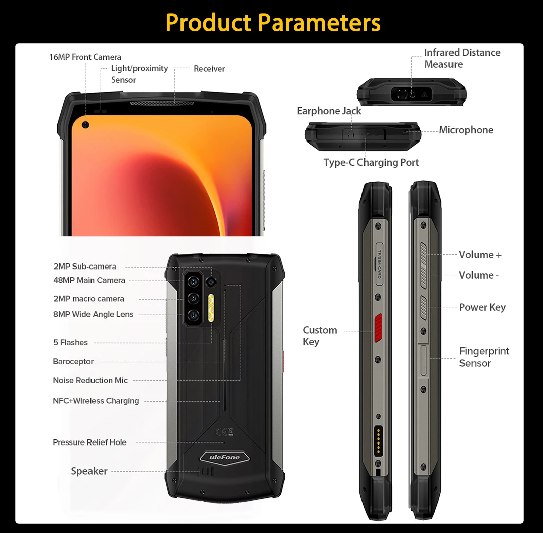 Armor 13 8Go RAM / 128Go 13200mAh Télémètre – Image 3