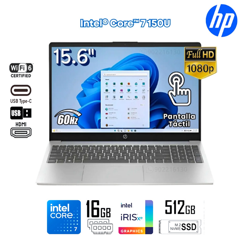Ordinateur HP 15 Core i7 16 Go / 512Go SSD Ecran 15.6 Pouces Tactile – Image 2